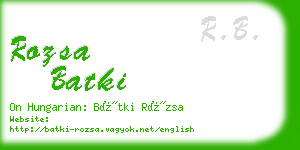 rozsa batki business card